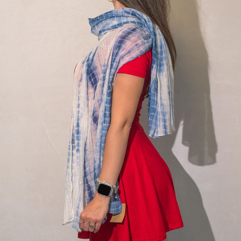 Nomad Sari  - Pareo -  180x50cm - Brillo de fiesta - Azul oscuro