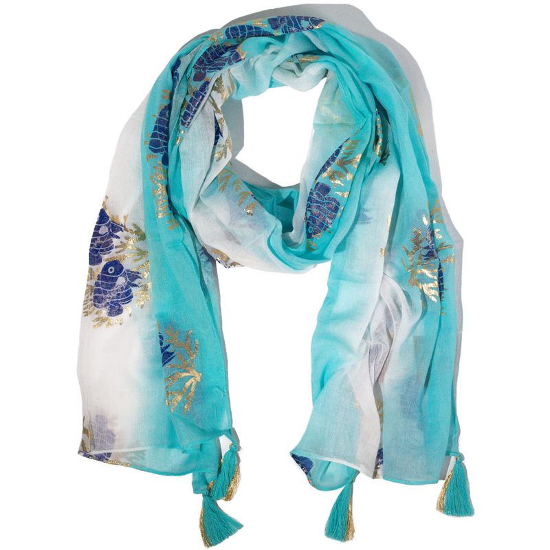 Nomad Sari  - Pareo -  180x50cm - Aqua Fish - Turquesa