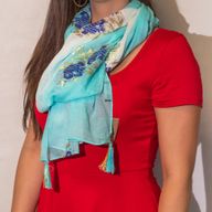 Nomad Sari  - Pareo -  180x50cm - Aqua Fish - Turquesa