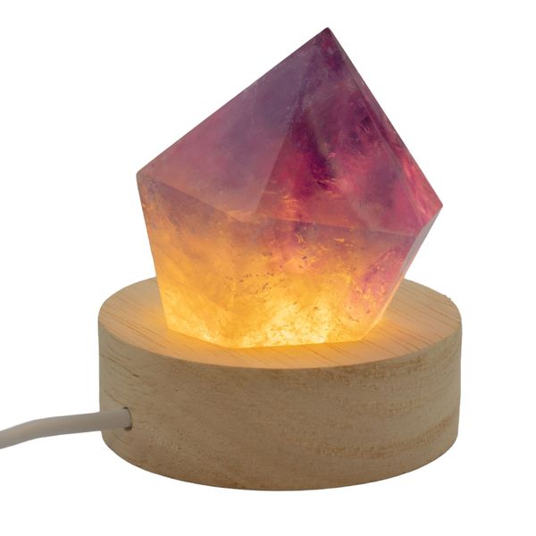 Soporte LED USB redondo de madera de 6 cm - Frío/Cálido/Luz diurna