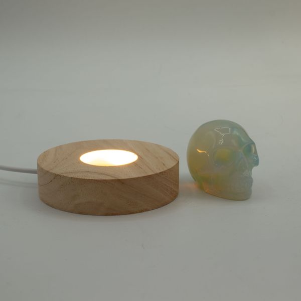 Base LED USB Redonda de Madera de 8 cm - Frío/Cálido/Luz diurna