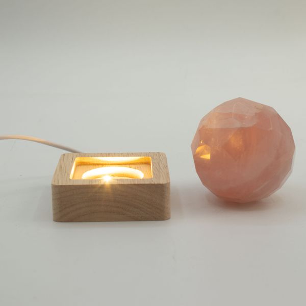 Base LED USB Cuadrada de Madera de 6 cm - Frío/Cálido/Luz diurna