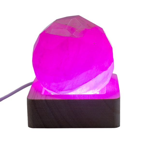 Base LED USB Cuadrada de Madera de 6 cm - Multicolor