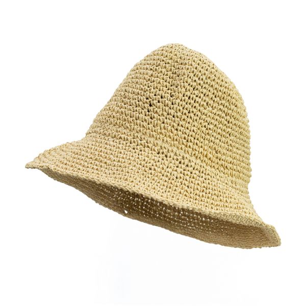 Sombrero de paja para el sol de ala flexible Nomad Sari - Beige natural