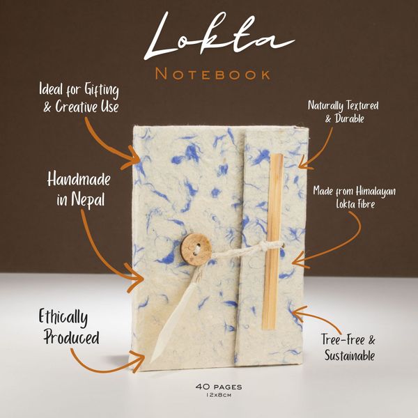 Cuaderno Mini Lokta - Algodón Azul  Lokta Mini