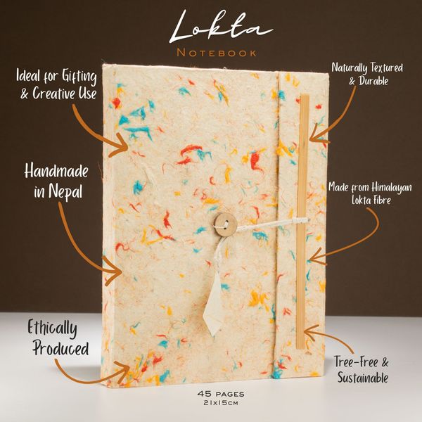 Cuaderno Grande Lokta - Algodón de Colores Mixtos