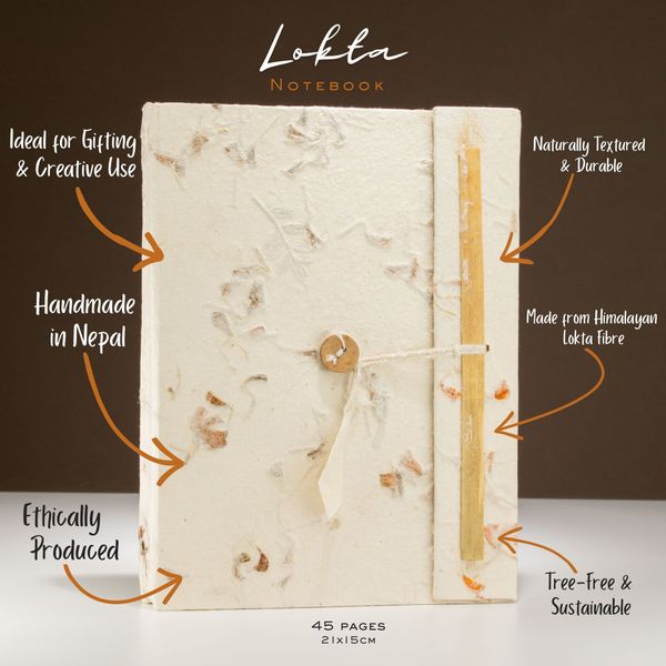 Cuaderno Grande Lokta - Flores Mixtas Lokta