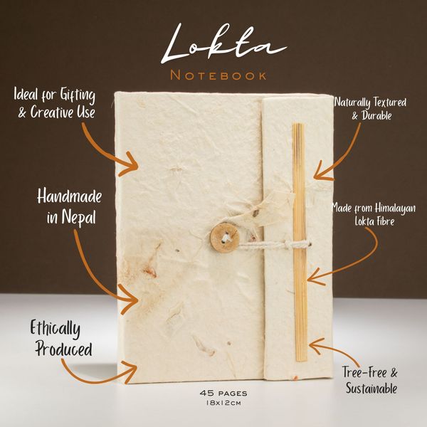 Cuaderno Mediano Lokta - Flores Mixtas Lokta