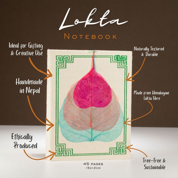 Cuaderno Mediano Lokta - Hoja de Bodhi