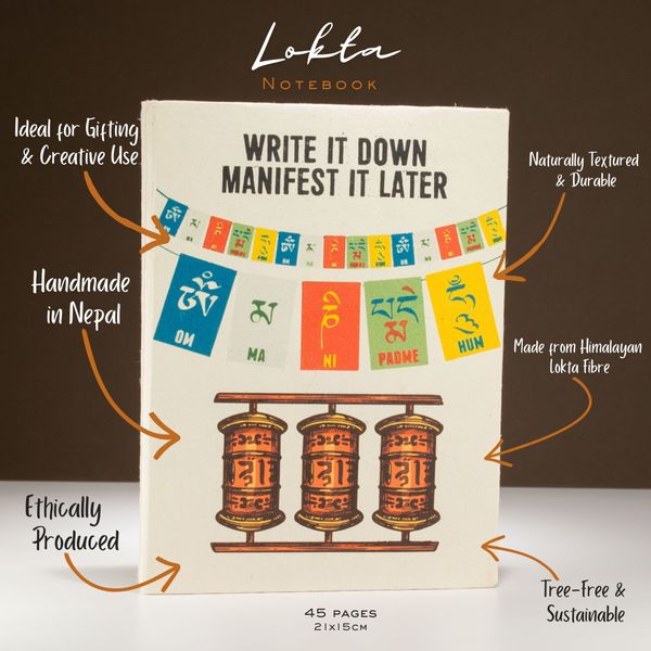 Cuaderno Grande Lokta  - Escríbelo y manifiéstalo más tarde