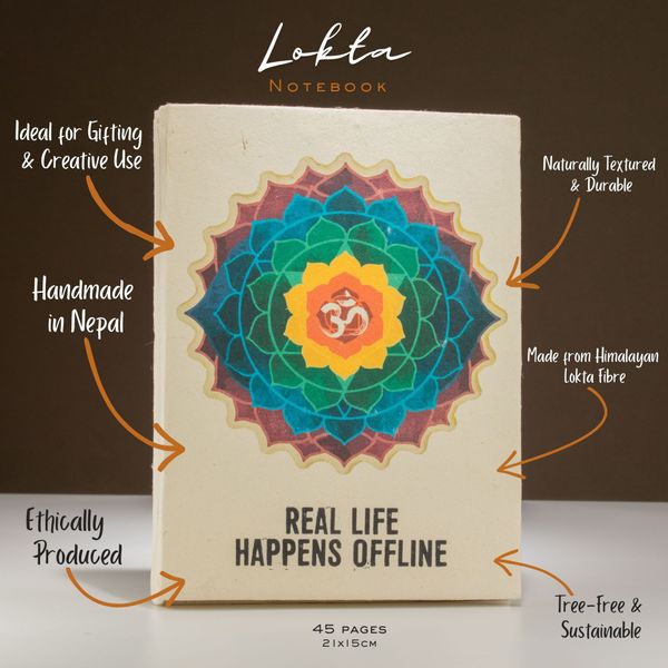 Cuaderno Grande Lokta - La vida real sucede fuera de Internet