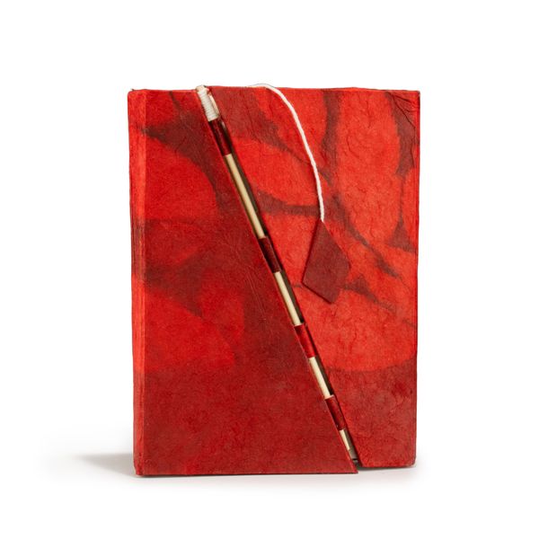 Cuaderno Mediano Lokta Bold Floral - Con Cierre De Bambú (15x12cm) - 45 Hojas - Rubí