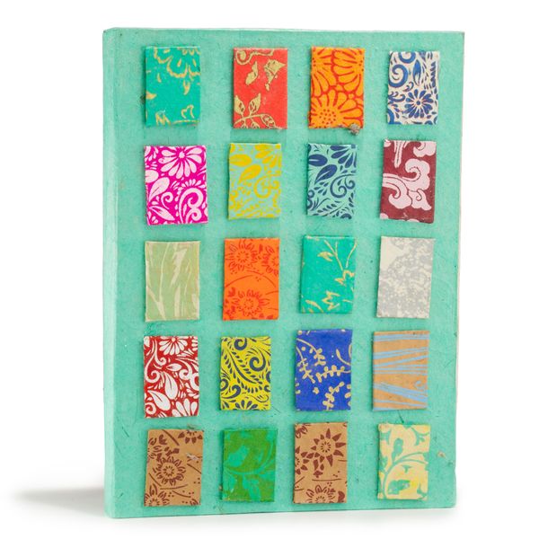 Mini Cuadernos Lokta (21x15cm) - 45 Hojas - Incluye Marcapáginas - Verde Azulado