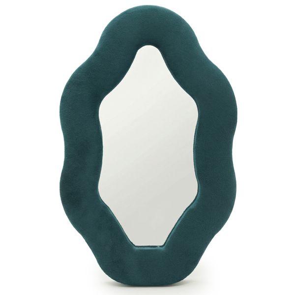 Espejo Suaves y Ondulados - Piedra ovalada - Verde Azulado - 20,5 x 32,5 x 2,3 cm