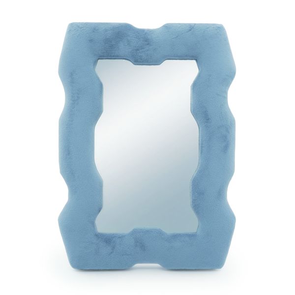 Espejo Suave y Ondulado - Marco grueso - Azul Real - 30,5 x 22,5 x 2,3 cm