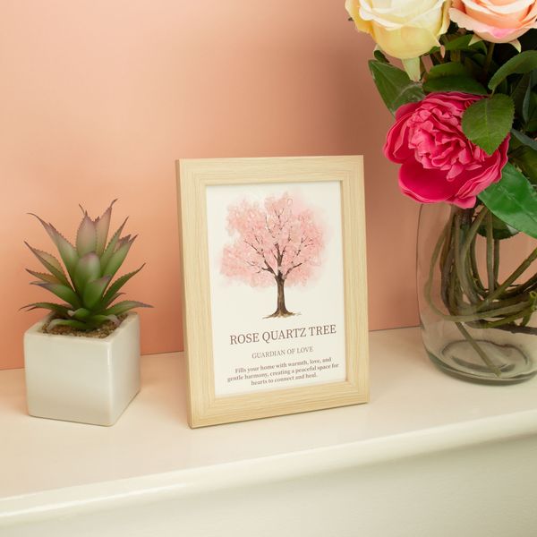 Imagen de piedra preciosa - Árbol de la Vida - Cuarzo Rosa (20x14.7x1cm)