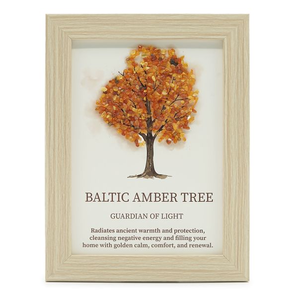 Imagen de piedra preciosa - Árbol de la Vida - Ámbar del Báltico (20x14,7x1 cm)
