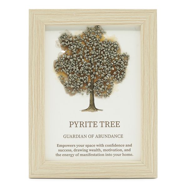 Cuadro de piedras preciosas - Árbol de la Vida - Pirita (20x14,7x1 cm)