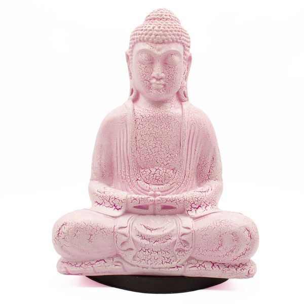 Lámpara de Buda para meditación craquelado de cereza - soporte ovalado