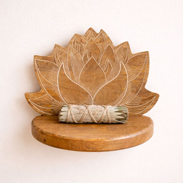 Lotus Estante de Pared Blanco Lavado
