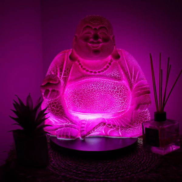 Lámpara del Buda sonriente - Fruta del dragón - Base redonda