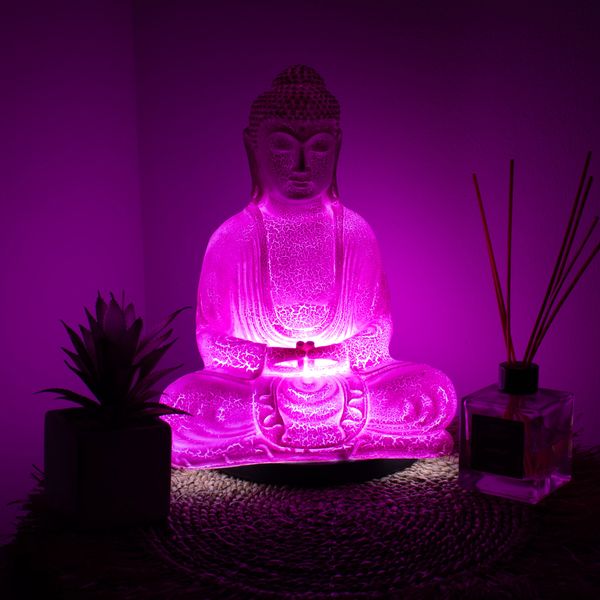 Lámpara de Buda para meditación craquelado de cereza - soporte ovalado