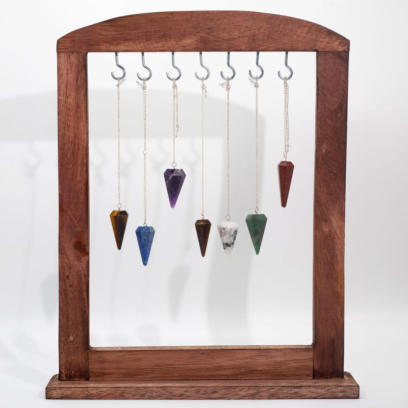 Pack de Inicio de Péndulos de Pirámide + Soporte de Exhibición Marrón