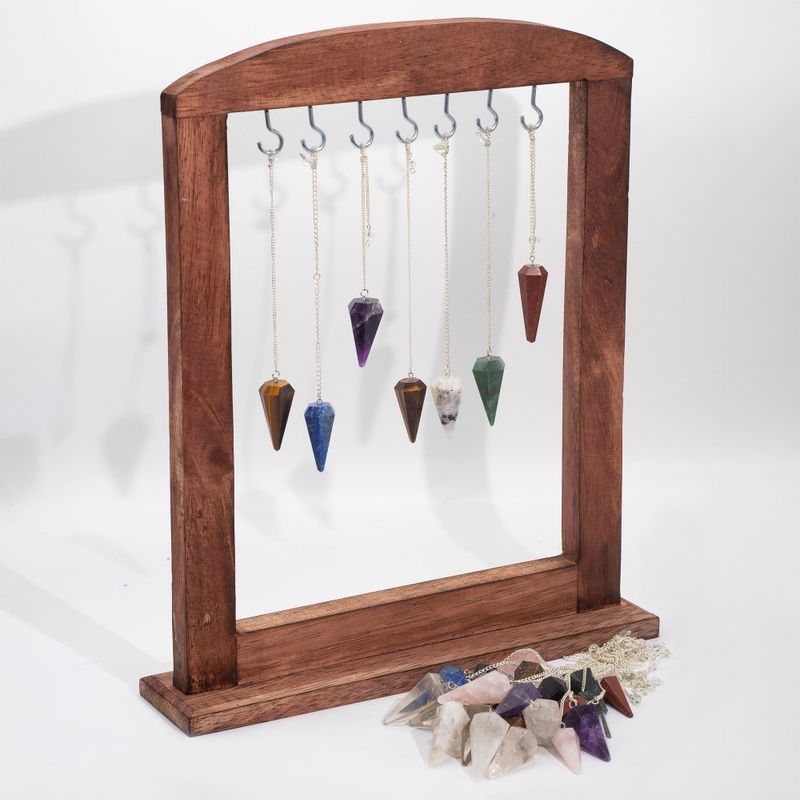 Pack de Inicio de Péndulos de Pirámide + Soporte de Exhibición Marrón