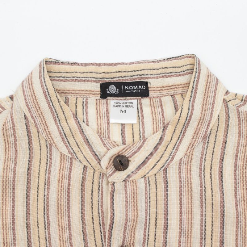 Nomad Sari Grandad Shirt - Marrón beige - Mediano