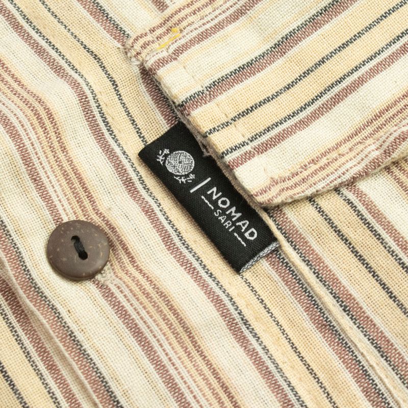 Nomad Sari Grandad Shirt - Marrón beige - Mediano