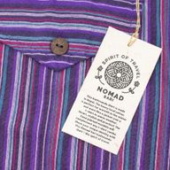 Nomad Sari Grandad Shirt - Negro Púrpura - Mediano