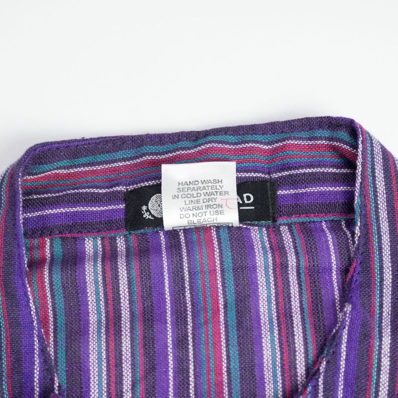 Nomad Sari Grandad Shirt - Negro Púrpura - Mediano