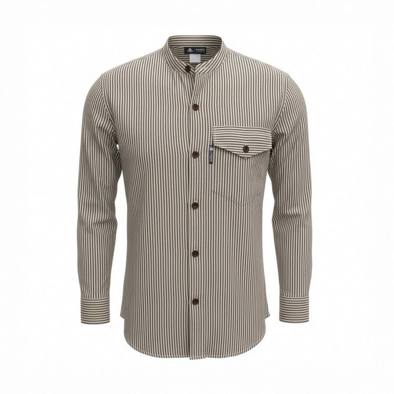 Nomad Sari Grandad Shirt - Gris piedra - Mediano