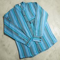 Nomad Sari Grandad Shirt - Turquesa - Mediano