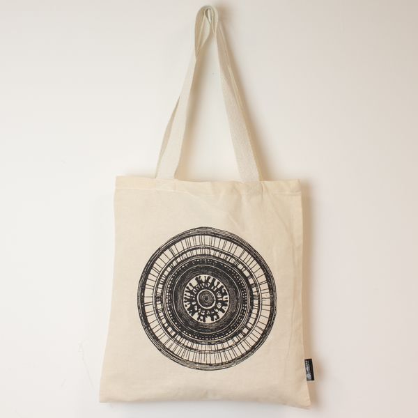 Bolsa tote icónica básica - Urban Mandala - (40x37 cm) - Natural 4oz