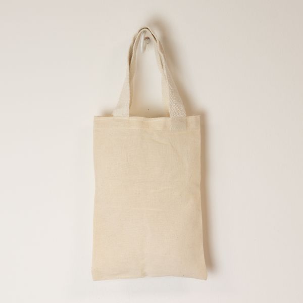 Bolsa tote mini icónica para regalo - Sin impresión - (25x20 cm) - Natural 4 oz