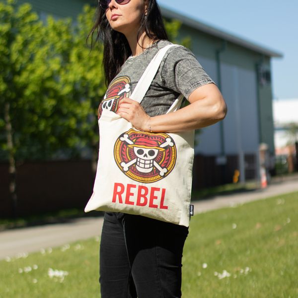 Bolso Tote Básico Icónico - REBEL- (40x36cm) - Natural 4oz