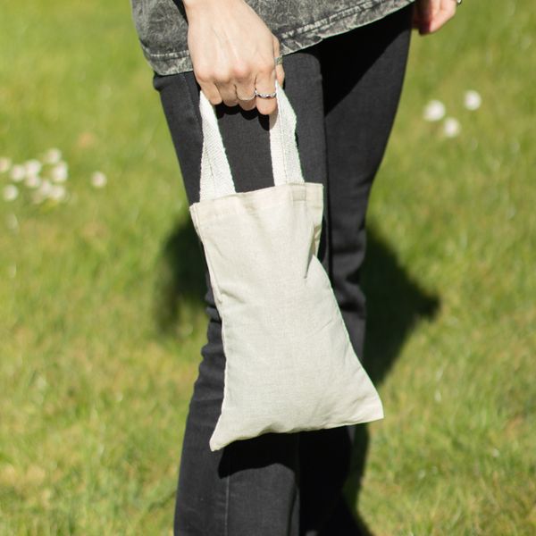 Bolsa tote mini icónica para regalo - Sin impresión - (25x20 cm) - Natural 4 oz