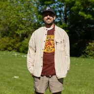 Nomad Sari Grandad Shirt - Marrón beige - Mediano