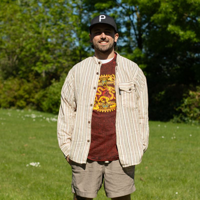 Nomad Sari Grandad Shirt - Marrón beige - Mediano