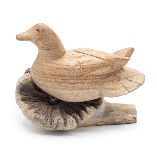 Figura de Madera Tallada a Mano  - Pato salvaje