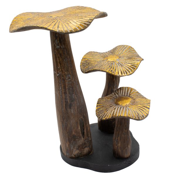 Arte de hongo dorado - Natural - Grande (32x25 cm)