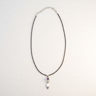 Colgante Esotérico de la India - Plateado (Cordón de 45 cm) - Amatista de la Diosa