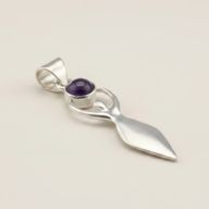 Colgante Esotérico de la India - Plateado (Cordón de 45 cm) - Amatista de la Diosa