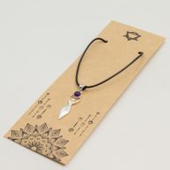 Colgante Esotérico de la India - Plateado (Cordón de 45 cm) - Amatista de la Diosa