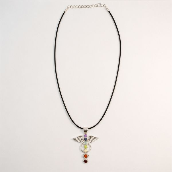Colgante Esotérico de la India - Bañados en plata (cordón de 45 cm) - Chakra del Ángel