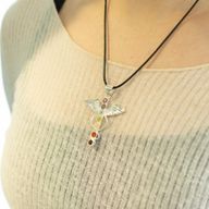Colgante Esotérico de la India - Bañados en plata (cordón de 45 cm) - Chakra del Ángel