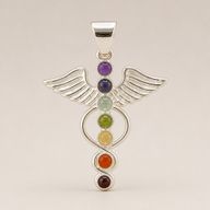 Colgante Esotérico de la India - Bañados en plata (cordón de 45 cm) - Chakra del Ángel