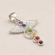 Colgante Esotérico de la India - Bañados en plata (cordón de 45 cm) - Chakra del Ángel