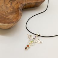 Colgante Esotérico de la India - Bañados en plata (cordón de 45 cm) - Chakra del Ángel